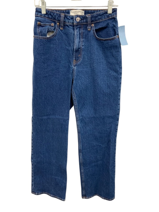 Abercrombie & Fitch Size 26 Dark Wash Cotton Denim High Rise Straight Jeans Dark Wash / 26