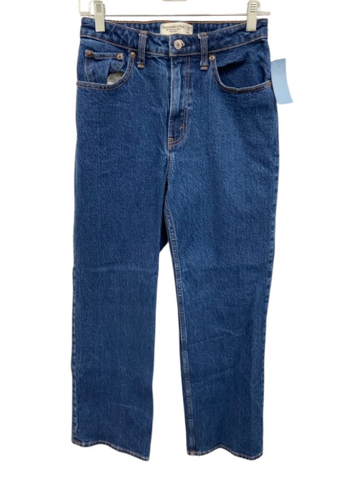 Abercrombie & Fitch Size 26 Dark Wash Cotton Denim High Rise Straight Jeans Dark Wash / 26