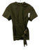 Lioness Size S Army Green Polyester Back Zip Belted Short Sleeve Dress Army Green / S
