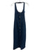 Lioness Size S Dark Wash Cotton Denim Button Down Halter Maxi Dress Dark Wash / S