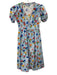 Hill House Size S Blue & Multi Cotton Floral Tie Front Short Sleeve Midi Dress Blue & Multi / S