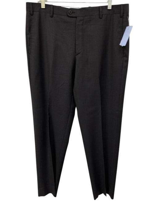 Zanella Size 36 Brown & Blue Wool Micro Dress Men's Pants Brown & Blue / 36