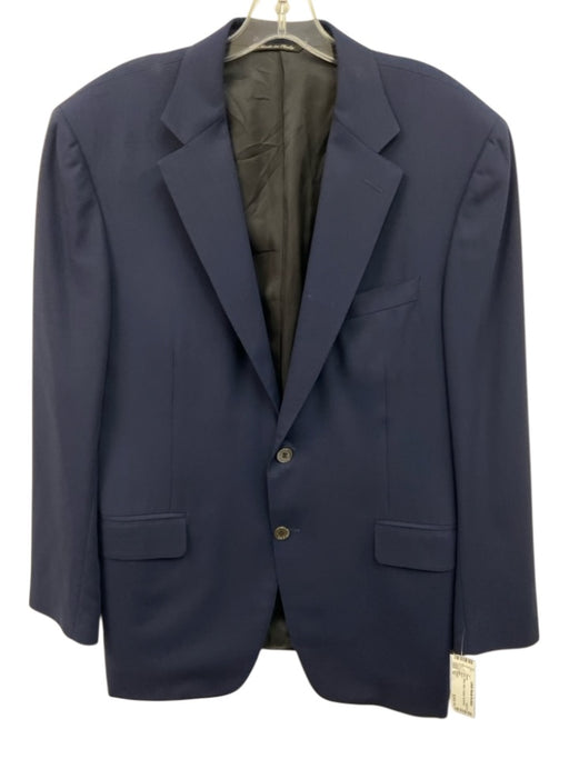 Canali Blue Wool Solid Men's Blazer Blue / 52