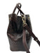 Brahmin Dark Brown Leather Croc Embossed Magnetic Close Removable Strap Bag Dark Brown