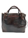 Brahmin Dark Brown Leather Croc Embossed Magnetic Close Removable Strap Bag Dark Brown