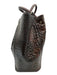 Brahmin Dark Brown Leather Croc Embossed Magnetic Close Removable Strap Bag Dark Brown