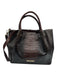 Brahmin Dark Brown Leather Croc Embossed Magnetic Close Removable Strap Bag Dark Brown