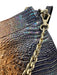 Brahmin Blue & Beige Leather Croc Embossed Zip Top Chain Detail Crossbody Bag Blue & Beige