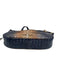 Brahmin Blue & Beige Leather Croc Embossed Zip Top Chain Detail Crossbody Bag Blue & Beige