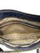 Brahmin Blue & Beige Leather Croc Embossed Zip Top Chain Detail Crossbody Bag Blue & Beige