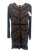 Bardot Size 6/S Black & Beige Nylon Long Sleeve Lace Overlay Below Knee Dress Black & Beige / 6/S