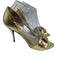 Gucci Shoe Size 37C Gold Leather Jeweled Stilletto Open Toe Pumps Gold / 37C