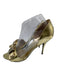 Gucci Shoe Size 37C Gold Leather Jeweled Stilletto Open Toe Pumps Gold / 37C