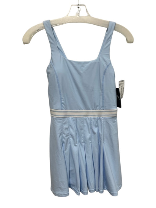 The Upside Size XS Light blue & white Nylon Blend Pleated Stripe Tennis Dress Light blue & white / XS