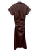 Pilcro Size XXS Brown PU Leather Button Down Ruched Midi Dress Brown / XXS