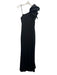 Betsey & Adam Size 4 Black Polyester Blend Scuba One Shoulder Ruffle Detail Gown Black / 4