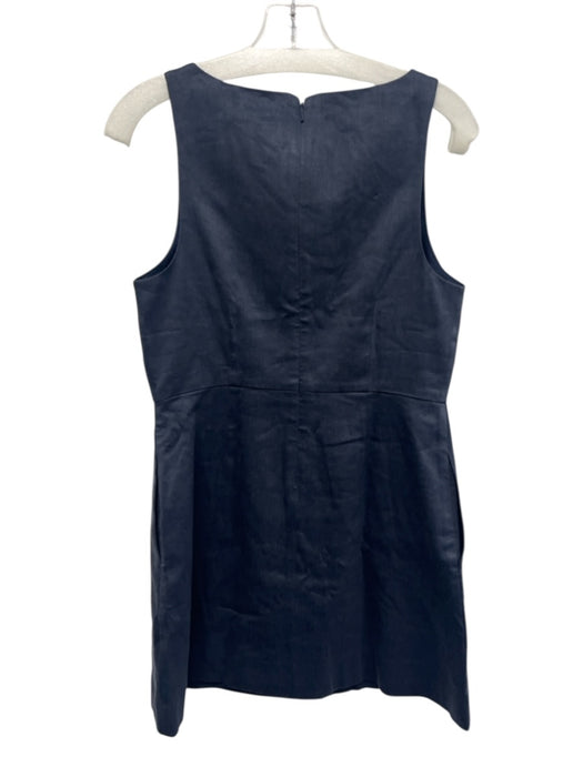 Babaton Size 6 Navy Blue Linen Blend High Neck Sleeveless Shift Dress Navy Blue / 6