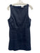 Babaton Size 6 Navy Blue Linen Blend High Neck Sleeveless Shift Dress Navy Blue / 6