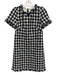 Kate Spade Size 0 BLack, White, Blue Wool Blend Tweed Plaid Round Neck Dress BLack, White, Blue / 0
