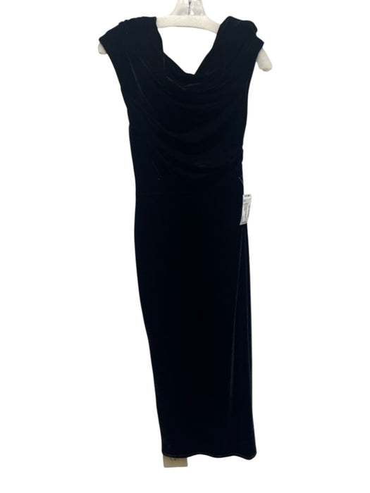 Lovers + Friends Size S Black Polyester Blend Velvet Off Shoulder Draped Dress Black / S