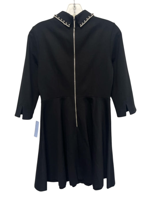 Kate Spade Size S Black Viscose Blend Embellished Collar 3/4 Sleeve Dress Black / S