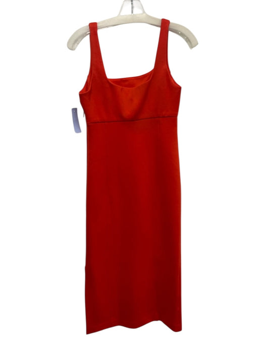 Spanx Size S Orange Viscose Blend Square Neck Sleeveless Midi Dress Orange / S