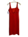 Spanx Size S Orange Viscose Blend Square Neck Sleeveless Midi Dress Orange / S