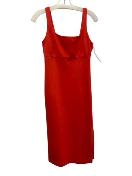 Spanx Size S Orange Viscose Blend Square Neck Sleeveless Midi Dress Orange / S