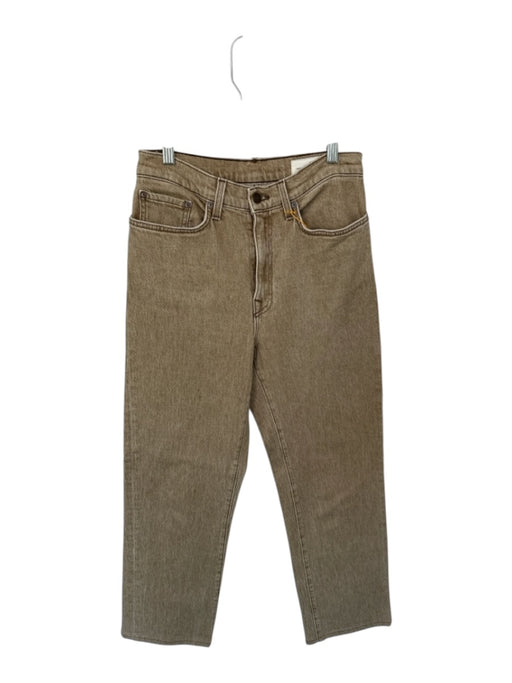 Imogene + Willie Size 27 Tan Cotton Blend High Waist Straight Leg Jeans Tan / 27