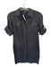 Lauren Ralph Lauren Size 2P Black Linen Short Sleeve Button Down Pockets Dress Black / 2P