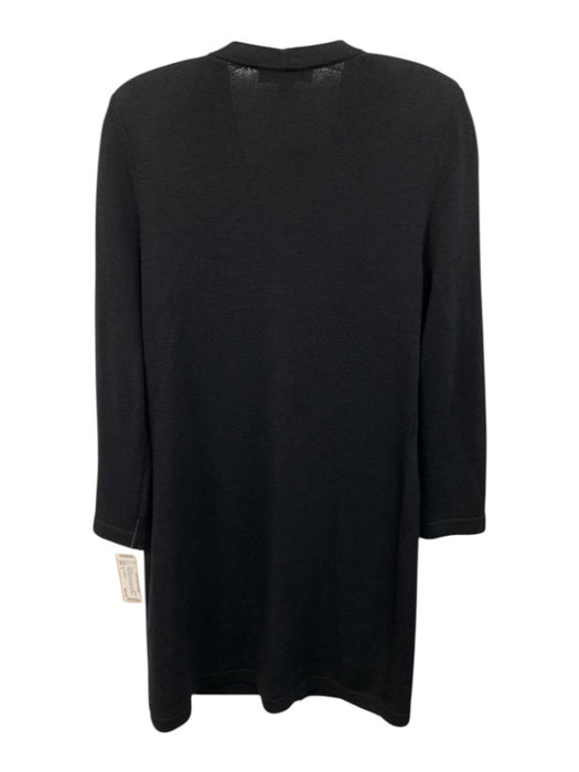 St. John Basics Size 4 Black No Fabric Tag Knit Shoulder Pads Sweater Cardigan Black / 4