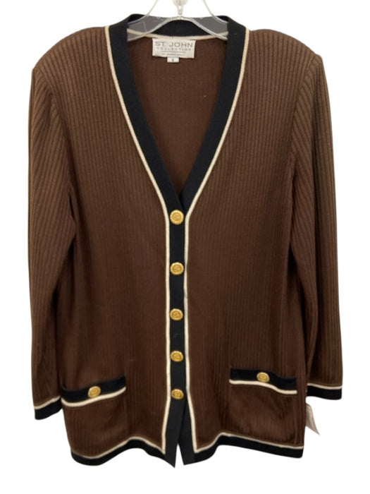 St. John Collection Size 6 Brown, Black & Cream No Fabric Tag Long Cardigan Brown, Black & Cream / 6