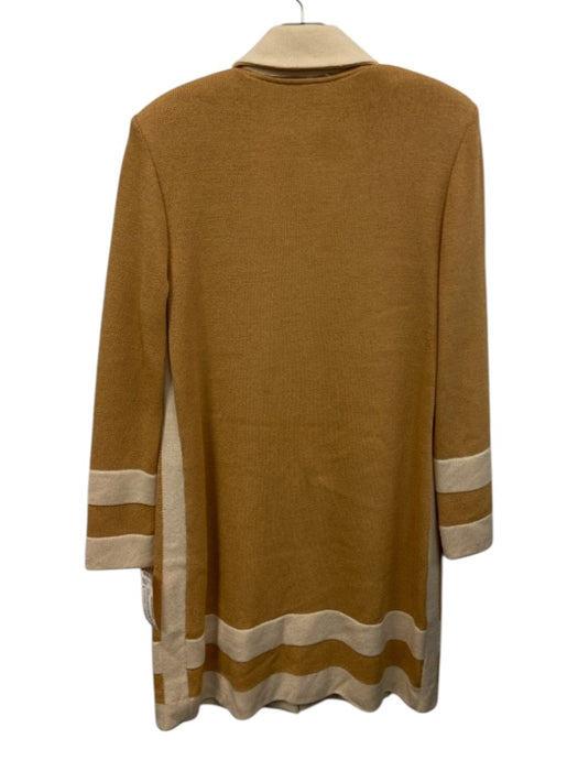 St. John Collection Size 6 Tan Brown & Cream No Fabric Tag Knit Zip Front Jacket Tan Brown & Cream / 6