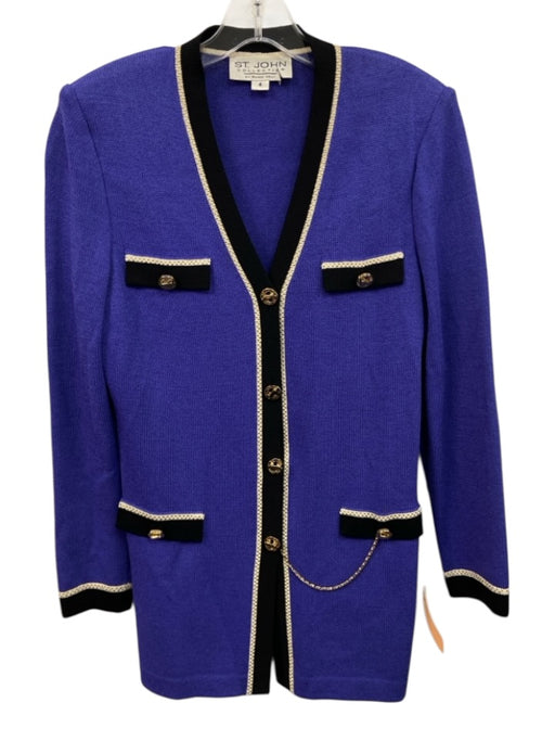 St. John Collection Size 4 Purple, Black & Gold No Fabric Tag Knit Cardigan Purple, Black & Gold / 4