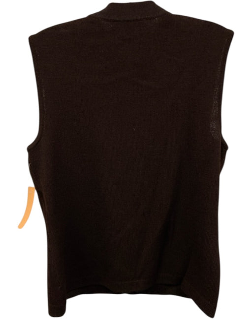 St. John Size P Brown Missing Fabric Tag Knit Sleeveless Mock Neck Top Brown / P