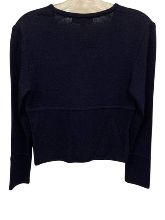 St. John Basics Size P Navy Blue Missing Fabric Tag Knit Ribbed Detail Top Navy Blue / P