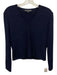 St. John Basics Size P Navy Blue Missing Fabric Tag Knit Ribbed Detail Top Navy Blue / P
