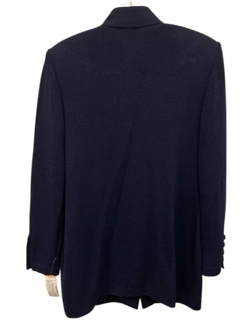 St. John Basics Size 6 Navy Blue No Fabric Tag Knit Shoulder Pads Jacket Navy Blue / 6