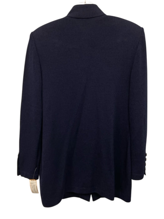 St. John Basics Size 6 Navy Blue No Fabric Tag Knit Shoulder Pads Jacket Navy Blue / 6