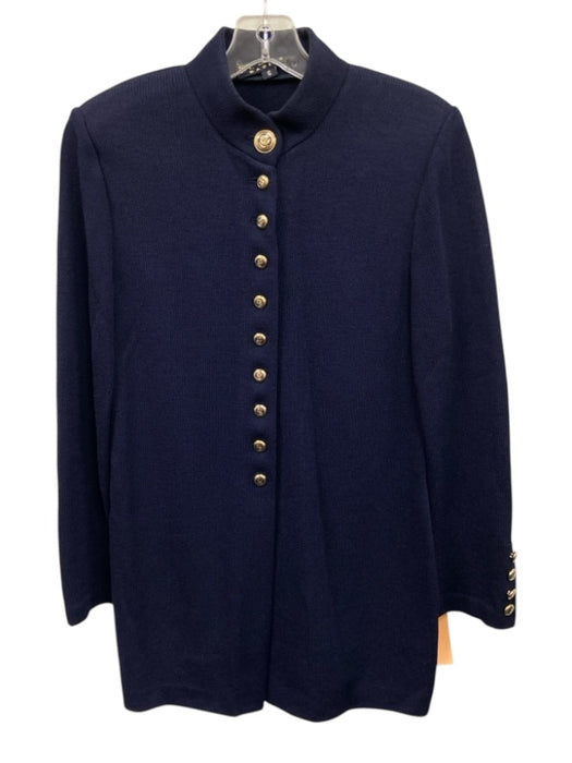 St. John Basics Size 6 Navy Blue No Fabric Tag Knit Shoulder Pads Jacket Navy Blue / 6