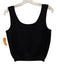 St. John Basics Size S Black Missing Fabric Tag Sleeveless Knit Ribbed Hem Top Black / S