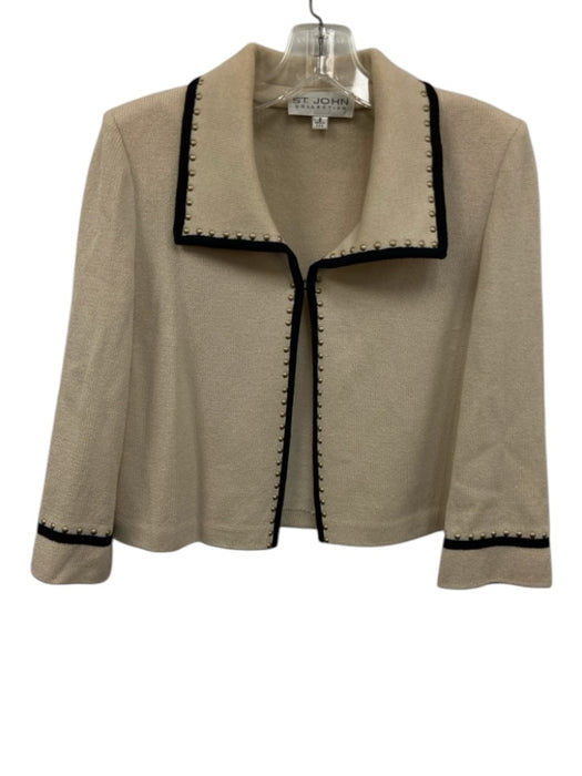St. John Collection Size 4/2 Cream Beige & Black No Fabric Tag Knit Dress Set Cream Beige & Black / 4/2