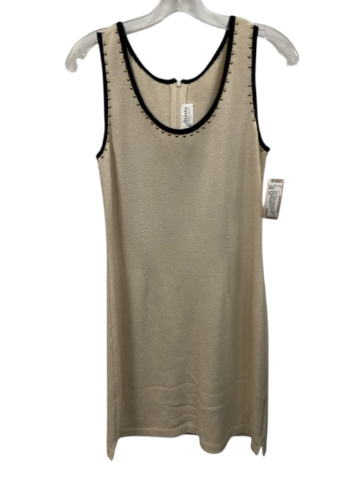St. John Collection Size 4/2 Cream Beige & Black No Fabric Tag Knit Dress Set Cream Beige & Black / 4/2