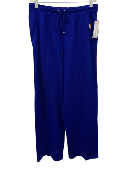 St. John Sport Size S Blue Wool Blend Drawstring Waist Gold Accent Knit Pants Blue / S