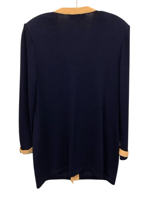 St. John Size 6 Navy Blue & Beige No Fabric Tag V Neck Button Close Cardigan Navy Blue & Beige / 6