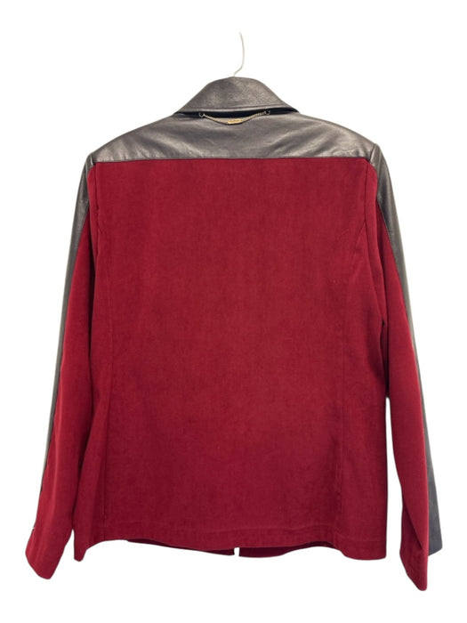 St. John Sport Size S Red, White & Black Polyester Blend Leather Accent Jacket Red, White & Black / S