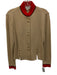 St. John Size 8 Beige, Red, & Black No Fabric Tag Mock Neck Gold button Jacket Beige, Red, & Black / 8
