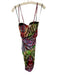 Roberto Cavalli Size 40 Pink, Purple, Green Viscose Spaghetti Strap Boning Dress Pink, Purple, Green / 40