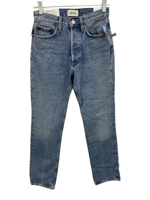 Agolde Size 23 Medium Wash Cotton Denim High Rise Button Fly Straight Leg Jeans Medium Wash / 23