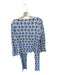 Roller Rabbit Size M Blue & White Pima Cotton Monkey Print Henley Pants Pajamas Blue & White / M